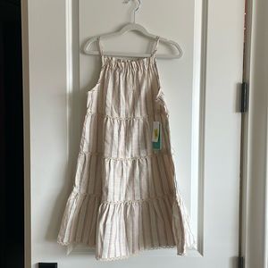NWT Girls linen cream dress Size Medium